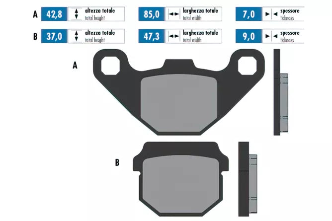 PLAQUETTES DE FREIN POLINI ORIGINAL DERBI,PEUGEOT,Sherco