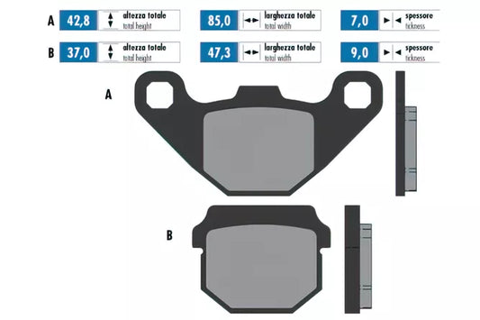 PLAQUETTES DE FREIN POLINI ORIGINAL DERBI,PEUGEOT,Sherco